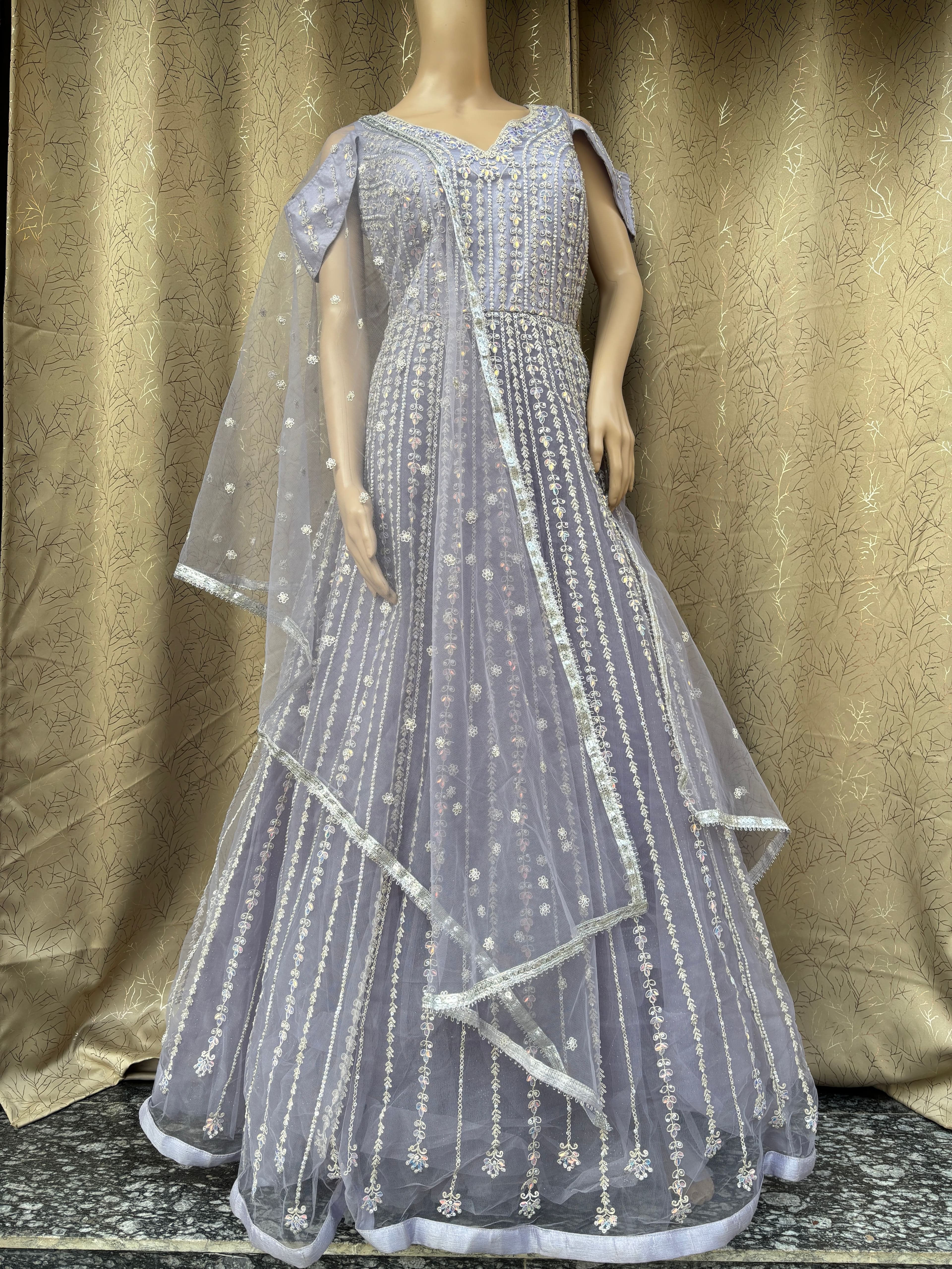 lavender Anarkali gown lavender Anarkali gown
